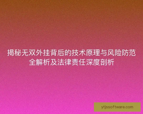 揭秘无双外挂背后的技术原理与风险防范全解析及法律责任深度剖析